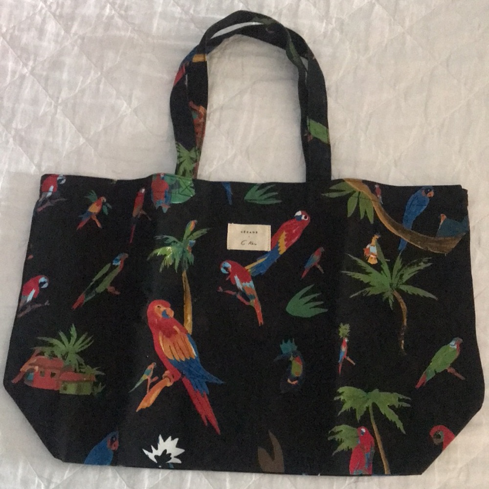 Sezane + G Kero Parrot Tropical Totebag. - Picture 3 of 9